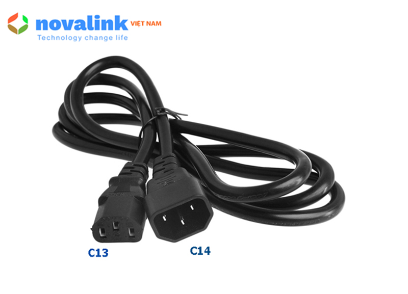 Dây nguồn C14 C13 dài 1,8m lõi 16AWG , 13A Novalink NV-52004A chính hãng